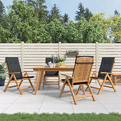 Maison Chic Lot de 4 Chaises de jardin inclinables,Fauteuil d'extérieur bois massif teck -MN39677