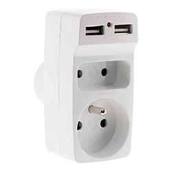 Zenitech Biplite 6A + 16A avec 2 chargeurs USB -Blanc