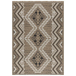 Jardindeco Tapis intérieur extérieur aspect jute noire Tijuana 9054 230 x 160 cm. Tapis intérieur extérieur aspect jute noire Tijuana 9054 230 x 160 cm