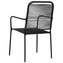 Acheter vidaXL Chaises de jardin lot de 4 Corde en coton et acier Noir