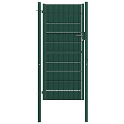 vidaXL Portail de clôture PVC et acier 100x124 cm Vert 