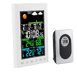 Tech Discount Écran couleur écran météo horloge météo sans fil horloge de température et d'humidité intérieure et extérieure réveil électronique 