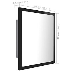 vidaXL Miroir LED de salle de bain Noir brillant 40x8,5x37cm Acrylique pas cher