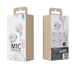 Muvit Kit Piéton M1C Semi Intra-auriculaires Type C avec Microphone Blanc