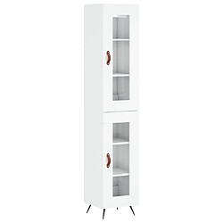 Maison Chic Buffet,Meuble de Rangement,commode pour salon,Cuisine Blanc brillant 34,5x34x180 cm Bois d'ingénierie -MN15840