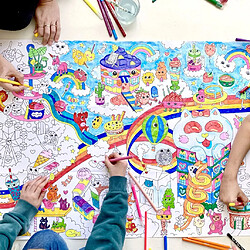 Poster Géant à colorier KAWAI by OMY - 100x70cm