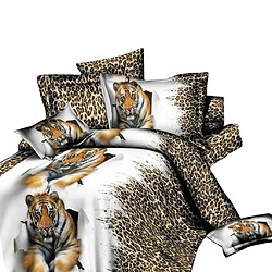 3d Tigre Couette Literie Feuille De Couverture Linge De Lit Taie Fixé Double Queen