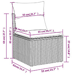 Acheter vidaXL Salon de jardin 8 pcs avec coussins noir résine tressée