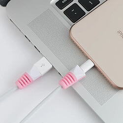 Wewoo 3 étuis de protection pour manchon pour enrouleur câble charge USB anti-rupture USB (rose) 