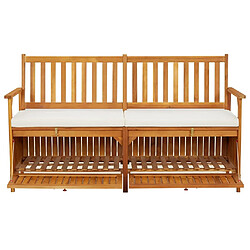 Avis Maison Chic Banc de rangement | Meuble de rangement d'Entrée | Coffres d'Intérieur avec coussin 148 cm Bois d'acacia solide -MN72812