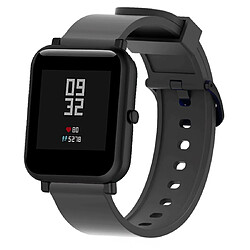 Wewoo Bracelet pour montre connectée Dragonne Sport en silicone brillant Huami Amazfit Bip Lite version 20 mm noir