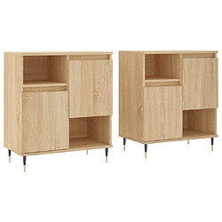 Maison Chic Ensemble de 2 Buffets,commode,console pour rangement chêne sonoma bois d'ingénierie -MN72187