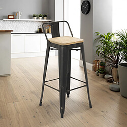 Avis Ahd Amazing Home Design Tabouret design industriel métal bois vintage style tolix Brush Top, Couleur: Wenge