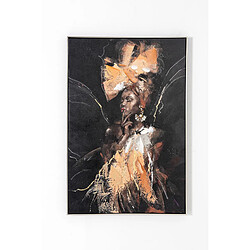 Pegane Ensemble 2 tableaux peinture à l'huile sur toile,peinte avec cadre en bois noir - Longueur 160 x Profondeur 3.5 x Hauteur 120 cm