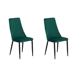 Beliani Chaise de salle à manger CLAYTON Set de 2 Velours Vert émeraude