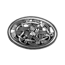 Avis Symbole De Bouclier Viking Médiéval Nordique Broche Ovale Châle Châle Broche 7