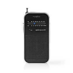 NEDIS Radio FM/AM | 1,5 W | Format de Poche | Argent/Noire 