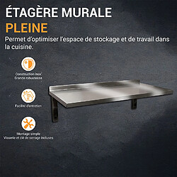 Etagères murale inox pleine console fixe - L2G