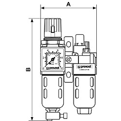 Filtre régulateur pneumatique Prevost ALTO 1 KTB SM1