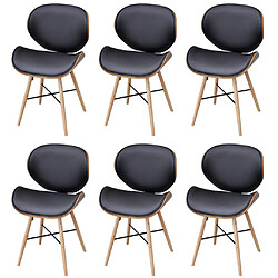 Decoshop26 Lot de 6 chaises de salle à manger cuisine design moderne synthétique et bois courbé CDS022848