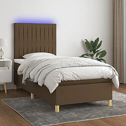 Sommier à lattes,Cadre à lattes de lit pour Adulte matelas et LED Marron foncé 100x200 cm -MN98174