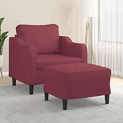 vidaXL Fauteuil avec repose-pied Rouge bordeaux 60 cm Tissu 