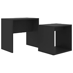 vidaXL Ensemble de table basse Noir 48x30x45 cm Bois d'ingénierie