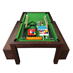 Simba BILLARD AMERICAIN 7FT SNOOKER Rich Vert + PLAN COUVERTURE ET BANCS A CONTENEURS