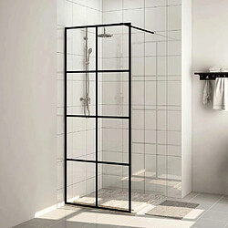 Maison Chic Paroi de douche | Écran de douche | Cloison de douche avec verre ESG transparent 80x195 cm Noir -GKD44648