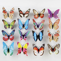 Wewoo Sticker 100 PCS Mode Lumineux Papillon avec Broche Simulation Réfrigérateur Aimants Wall Décoration De Jardin, Aléatoire Couleur Livraison