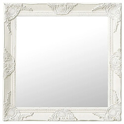 Maison Chic Miroir mural style baroque | Miroir Décoration pour Maison Salle de Bain 60x60 cm Blanc -GKD78167