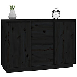 Avis vidaXL Buffet Noir 111x34x75 cm Bois massif de pin