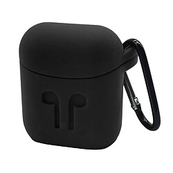 Wewoo Etui Casque / Ecouteurs noir pour Apple AirPods Portable Sans Fil Bluetooth Écouteurs Silicone Boîte De Protection iPhone Anti-perdus Dropproof Sac De Rangement avec Crochet 