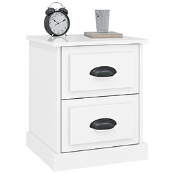 Maison Chic Lot de 2 Tables de chevet,Table de nuit,Table d'appoint pour salon blanc brillant 39x39x47,5 cm -MN95933 pas cher