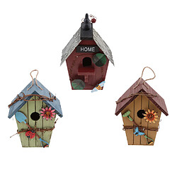 Maisons d'oiseaux décoratifs en plein air 3pcs Boîte Nid d'Oiseaux Animaux Campagne Nichoirs Maison d'Oiseaux -A/C/D