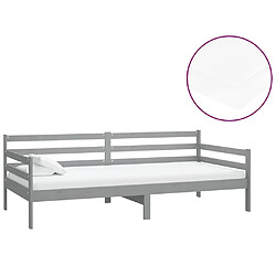 Maison Chic Lit de jour avec matelas, Lit de repos Lit d'invité pour Salon Chambre,Canapé-lit 90x200 cm Gris Bois de pin massif -MN50510