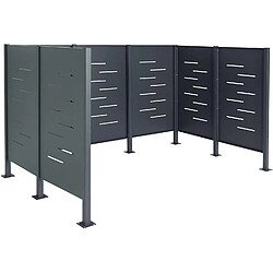 Decoshop26 Abri de poubelles extérieur conteneurs à ordures pour ancrage béton jusqu'à 8 bacs 150x243x163 en métal anthracite 04_0003199