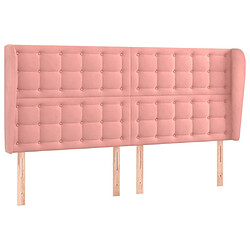 Maison Chic Tête de lit scandinave avec oreilles,meuble de chambre Rose 203x23x118/128 cm Velours -MN72534