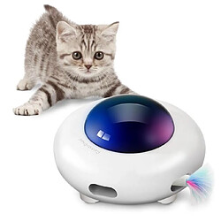 Universal UFO automatique jouet interactif pour chat pour l'intérieur plume pivotante jouet électronique pour chat éteint automatique intelligent déplacement aléatoire recharge USB | jouets pour chat 