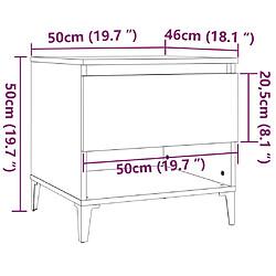 vidaXL Tables d'appoint 2 pcs Chêne marron 50x46x50 cm Bois ingénierie pas cher