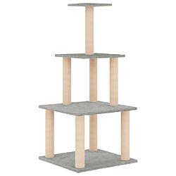 Acheter Arbre à chat avec griffoirs,niche pour chat en sisal gris clair 111 cm -MN91746