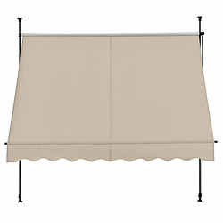 Helloshop26 Brise-soleil pare-soleil métal et polyester hauteur variable sable 200 x 120 x 200-300 cm 03_0001121