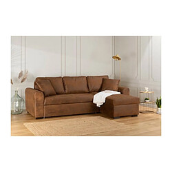 Canape dangle convertible reversible - Tissu Marron vintage - L 244 x P 151 x H 90 - HAMILTON - Fabrique en Ukraine