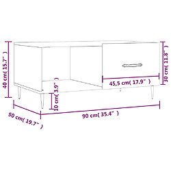 vidaXL Table basse sonoma gris 90x50x40 cm bois d'ingénierie pas cher