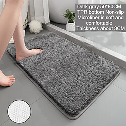 LUUCOZK Tapis de bain antidérapants absorbants à séchage rapide pour salle de bain - Gris foncé 40 x 60 cm-Taille standard 