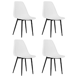 vidaXL Chaises à manger lot de 4 blanc PP