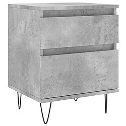 Maison Chic Table de chevet,Table de Nuit,Meuble de Rangement gris béton 40x35x50 cm bois d’ingénierie