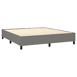 Sommier à lattes et matelas LED,Cadre à lattes de lit pour Adulte Gris foncé 180x200 cm Tissu -MN54176 pas cher