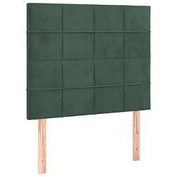 Acheter vidaXL Sommier à lattes de lit et matelas Vert foncé 120x200cm Velours