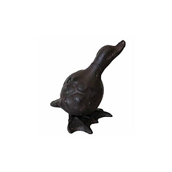 L'Héritier Du Temps Statuette de Canard ou Cane Objet Décoratif en Fonte Patinée Marron 8x10x11cm 